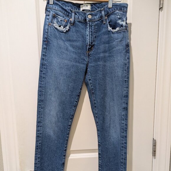 Agolde Toni Straight Leg Distressed Jeans in Stratosphere - Size 28 - Picture 1 of 7